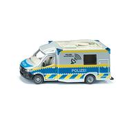 siku 2301, Auto della Polizia Mercedes-Benz Sprinter, Giocattolo della Polizia, 1:50, Metallo e Plastica, Blu e Bianco, Antenna Parabolica Rotante, Tetto Rimovibile, Vari Portelli Apribili