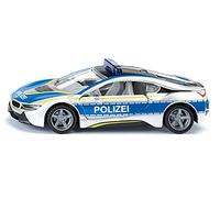 siku 2302, Auto della polizia BMW i8, Metallo e Plastica, 1:50, Blu e Argento, Portiere ad ali di gabbiano apribili, Ruote in gomma sostituibili