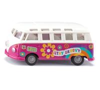 siku 2364, VW T1 Bus Samba, Auto Giocattolo, 1:50, Auto Giocattolo per Bambini, Metallo/Plastica, Rosso/Bianco, Porte Apribili, Gancio di Traino, Ruote Originali