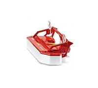 Siku 2461, Falciatrice frontale a dischi Kuhn, Metallo,Plastica, Rosso,Bianco, Compatibile con tutti i trattori gancio di traino anteriore