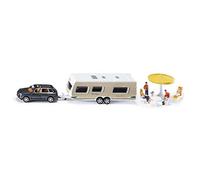 siku 2542, Auto con roulotte, figurine e attrezzatura da campeggio, 1:55, Metallo e Plastica, Multicolor