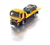 siku 2722, Carro Attrezzi MAN ADAC, Inclusa Auto Giocattolo, 1:55, Metallo/Plastica, Giallo, Fedele all'Originale, Verricello a Cavo Estensibile, Piattaforma di Trasporto Inclinabile e Abbattibile