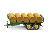 siku 2891, Round Bale Trailer, 1:32, Metal/Plastic, Green, Incl. 15 round bales,