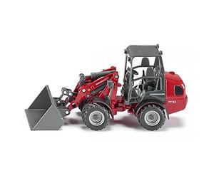 Siku 3059, Pala caricatrice Weidemann Hoftrac, 1:32, Metallo,Plastica, Rosso, Braccio mobile e benna
