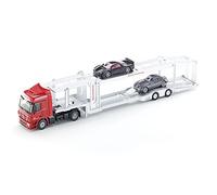 siku 3934, Camion bisarca, Con 2 auto giocattolo, 1:50, Metallo e Plastica, Rosso e Argento, Semirimorchio sganciabile