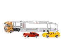 Siku 3944, Man Auto Trasportatore, 1:50, Include 2 Auto giocattolo, Metallo/Plastica, Arancione/Argento, Rimorchio Sganciabile, Piattaforma Sospensibile