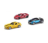 siku 6301, Set regalo - Auto sportive, Metallo e Plastica, Multicolor, Combinazione di giocattoli, 3 Auto sportive
