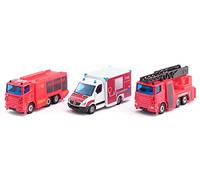 Siku 6326, Set di Servizi di Soccorso, Metallo,Plastica, Rosso,Bianco, Giocattoli Utilizzabili Insieme, Parti mobili