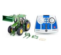 siku 6795, Trattore John Deere 7310R con caricatore frontale, Verde, Metallo e Plastica, 1:32, Telecomando Bluetooth e accessori inclusi, Telecomandabile da app