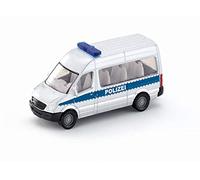 Siku 0804, Autobus della Polizia, Metallo/plastica, Argento, Gancio di Traino, Auto Giocattolo per Bambini