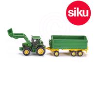 SIKU No 1843 1:87 Trattore JOHN DEERE Con Pala Frontale + Rimorchio Krampe