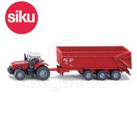 Siku NO.1844 1:87 Scala Massey Ferguson Trattore Con Trailer Dicast Model / Toy
