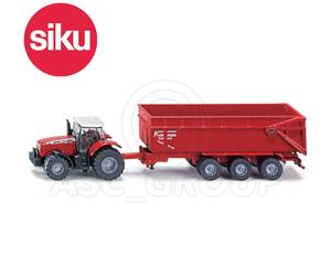 Siku NO.1844 1:87 Scala Massey Ferguson Trattore Con Trailer Dicast Model / Toy