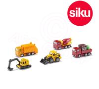 Siku NO.6283 1:87 Scala Set Regalo - 5 Camion Escavatore Loader Dicast Modello