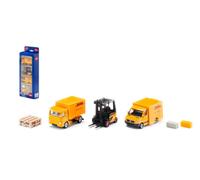SIKU SET 3 MEZZI FURGONE CARRELLO CORRIERE DHL 296X110X48MM STATICO