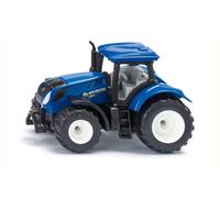 siku 1091, Trattore New Holland T7.315, Metallo e Plastica, Blu, Cabina rimovibile e gancio di traino