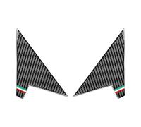 SIKUAI 2 pezzi auto A pilastro adesivo pannello finestra porta copertura finitura in fibra di carbonio nero con bandiera italiana per Giulia 2017-2024