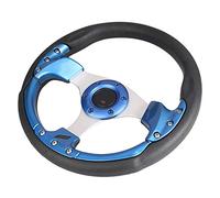 SIKUAI Volante da corsa da 13" 330 mm per auto, sostituibile con pulsante clacson per per per per Lega in PVC blu