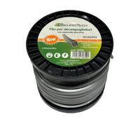 SikuroTech Filo per Decespugliatori Quadro 4.00 mm x 32 m, Nylon con Particelle di Alluminio, Alta Resistenza e Taglio Preciso, cod. 30359, Universale per Tagliabordi e Decespugliatori (Quadro 4x32)