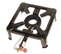 SikuroTech FORNELLONE 30402 A Gas con 4 Gambe 400x400mm e TERMOCOPPIA E ACCENSIONE con Pulsante