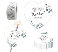 Sikweny 100 Pezzi Etichette Scintille Luminose Matrimonio e 500 Pezzi Thank Stickers, Segnaposto Matrimonio Personalizzati, Fidanzamentoper Nozze Sposi Promessa Anniversario Fidanzamento Decorazioni