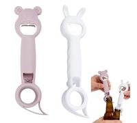 Sikweny 2 Pezzi Apribottiglie Design Quattro in Uno Apriscatole Manuale Forma Carina Apribarattoli Design Antiscivolo Ondulato per Riunioni di Famiglia Riunioni di Amici Barbecue in Campeggio