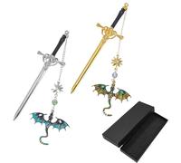 Sikweny 2 Pezzi Segnalibro Personalizzato Segnalibro Metallo Drago Segnalibri Particolari Segnalibri con Spade Metallo Mini Accessori Coltelli Antichi Regali Facile Trasportare per Amanti Dei Libri