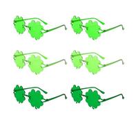 Sikweny 6 Pezzi San Patrizio Gadget Design Senza Cornice Occhiali San Patrizio Forma a Quadrifoglio Occhiali con Quadrifoglio Design Semplice per Accessori per Foto di Feste di Compleanno Premi