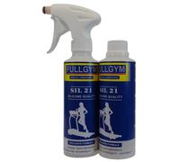 SIL 21-500 Lubrificante speciale per tapis roulant con Silicone di prima qualità in 2 flaconi di 250 ml, prodotto da FULLGYM specialista in lubrificanti per attrezzi sportivi dal 1934.