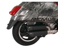 SIL. REMUS RSC DUAL FLOW ACCIAIO NERO VESPA GTS 125 ie SUPER 2009- INCL. PARACAL
