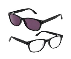 SILAC - 5370 - Set duo occhiali da lettura e sole per uomo e donna | Set duo: un paio per interni, un paio da sole per esterni - Diottrie +1,00 a +3,50