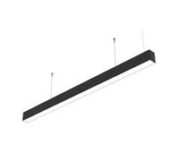 Silamp Plafoniera LED 48W 120x7x5cm Nera da Sospensione con Cavo Acciaio