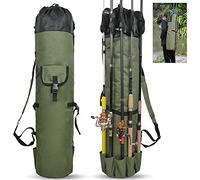 SILANON Borsa per canna da pesca, custodia da viaggio per canna da pesca, grande capacità, organizer per attrezzi da pesca, mulinello da pesca, zaino per pesca e viaggi, Verde cachi., moderno