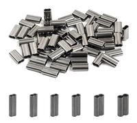 SILANON Manicotti a crimpare a doppia canna, 100 pezzi da pesca, in ottone e rame, per crimpare funi metalliche, connettori per lenza e tubi, attrezzatura da pesca (0,8 mm-100 pezzi)