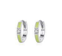 Silber Ohrringe Creolen Groß, Earrings 925 Rund mit Zirkonia Geshenke Frauen