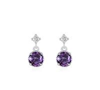 Silber Ohrringe Vintage, Earrings For Women 925 mit Runden Zirkonia Geschenk Beste Freundin