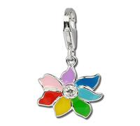 SilberDream 925 Ciondolo in Argento Sterling fiore colorato pendente per collana o braccialetto orecchino FC252W