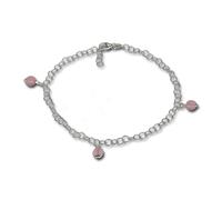 Silberdream Cavigliera Rosa per Donna 925 Vero Accessori IN Argento Sfera 25cm