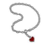 Silberdream Cavigliera Rosso per Donna 925er Gioielli Argento Cuore 25cm SDF006