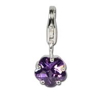 Silberdream Charm 925 In Argento Pendente Viola Fiore Zirkonia FC209P