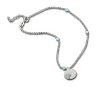 Silberdream Guscio Cavigliera Donna Azzurro Acrylperle 25cm 925 Argento SDF5245H