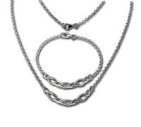Silberdream Set Gioielli Ovale Zirconia Collier & Bracciale Donna 925er SDS4811W