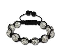 Silberdream Shamballa Bracciale Bianco Gioielli Donna 10 Palline 18-23cm SDA922