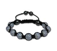 Silberdream Shamballa Bracciale Bianco Gioielli Donna 9 Zirconi 18-23cm SDA921