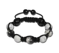 Silberdream Shamballa Bracciale Bianco Gioielli Donna Sfere 18-23cm SDA929