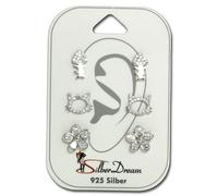 Silberdream Zirkonia 3 Paia Di Orecchini A Perno Set 925 Argento SDS605WJ