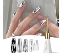 Silberner Mirror UV Gel Smalto per unghie - Specchio lucido per unghie, smalto colorato durevole - Soak Off UV LED Gel Polish per nail art & fai da te (argento)