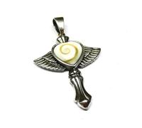Silberschmuck - BG Ciondolo in argento Sterling a forma di cuore con ali occhio di Shiva, da donna