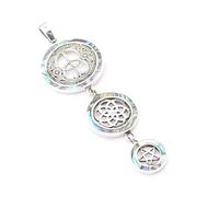 Silberschmuck - BG Ciondolo in argento Sterling con conchiglia di abalone, con simbolo di protezione, gioielli da donna