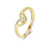 SILBERTALE Anello da abbraccio, da donna, in argento Sterling 925, regolabile, anello dell'amicizia, misura 54